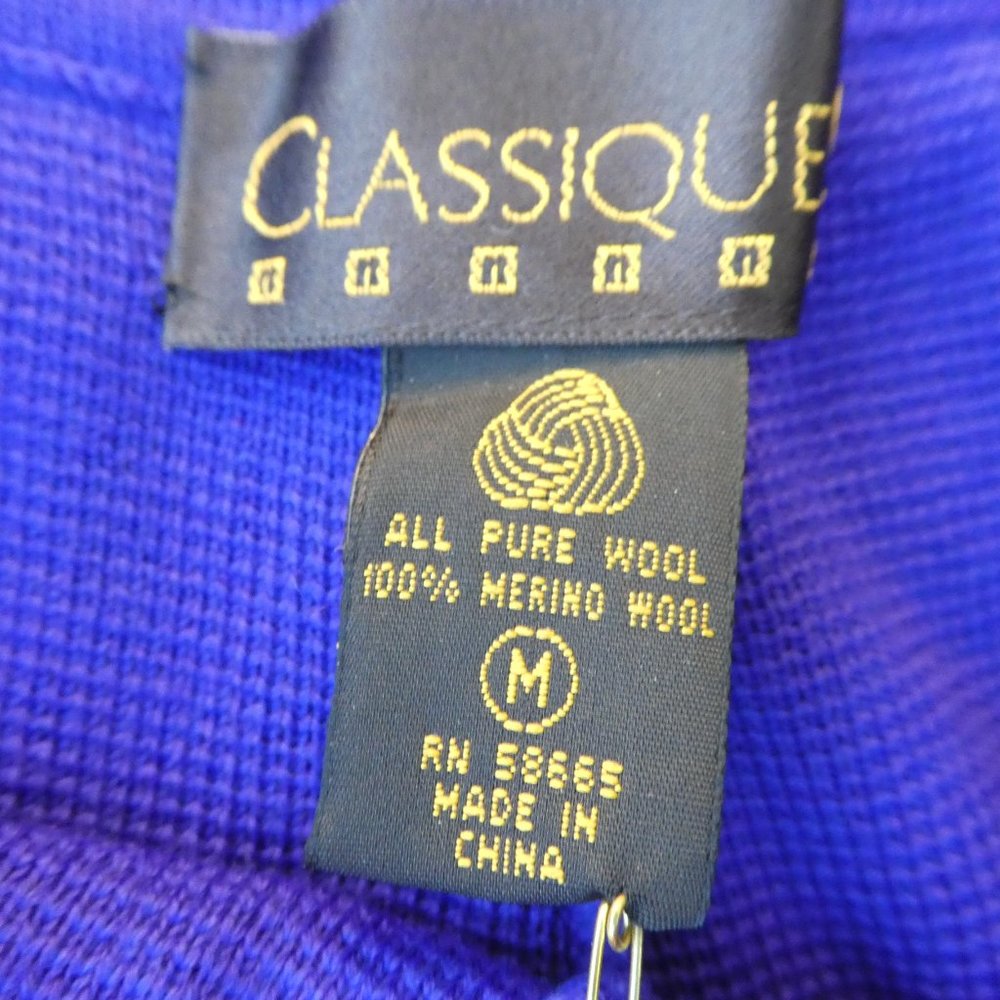 NEW Merino WooL Classiques Vtg Purple Knit Stirrup Pants Pull On High Waist M - Picture 7 of 8
